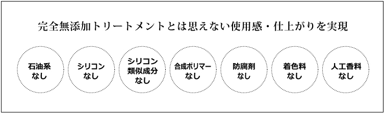 完全無添加トリートメントとは思えない使用感・仕上がりを実現
