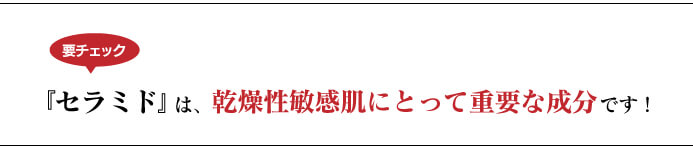 『セラミド』は乾燥性敏感肌にとって重要な成分です