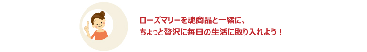 ローズマリーを魂商品と一緒に、ちょっと贅沢に毎日の生活に取り入れよう!