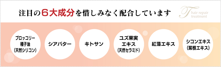 注目の6大成分を惜しみなく配合しています
