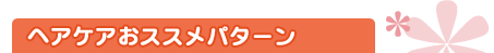ヘアケアおススメパターン