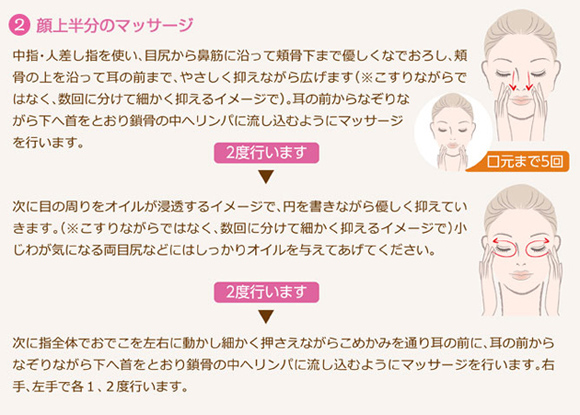 ステップ2.顔上半分のマッサージ