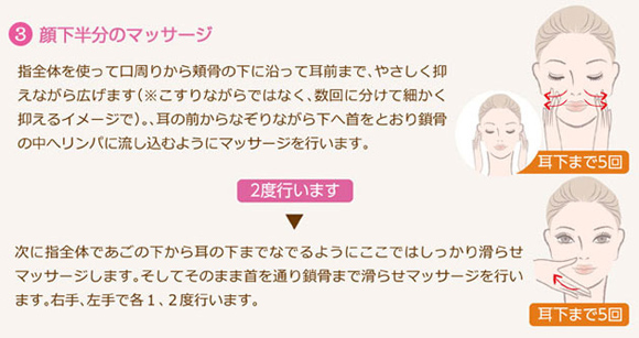 ステップ3.顔下半分のマッサージ