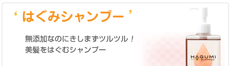 はぐみシャンプー(200ml)無添加なのにきしまずツルツル!
美髪をはぐむシャンプー