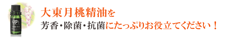 大東月桃精油を 芳香・除菌・抗菌にたっぷりお役立てください!