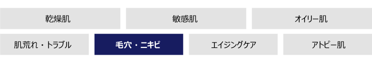 肌質・目的別の各カテゴリのご案内