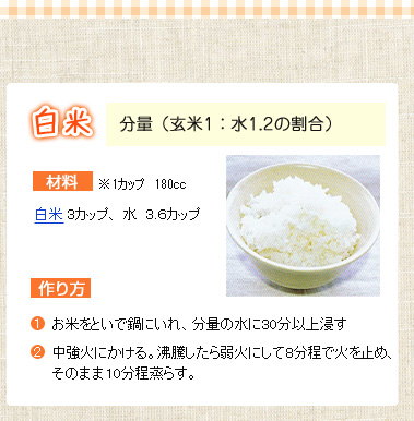 おいしい白米炊き方