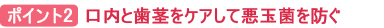 ポイント2:口内と歯茎をケアして悪玉菌を防ぐ
