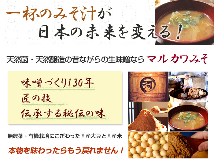 天然菌・天然醸造の昔ながらの生味噌ならマルカワみそ