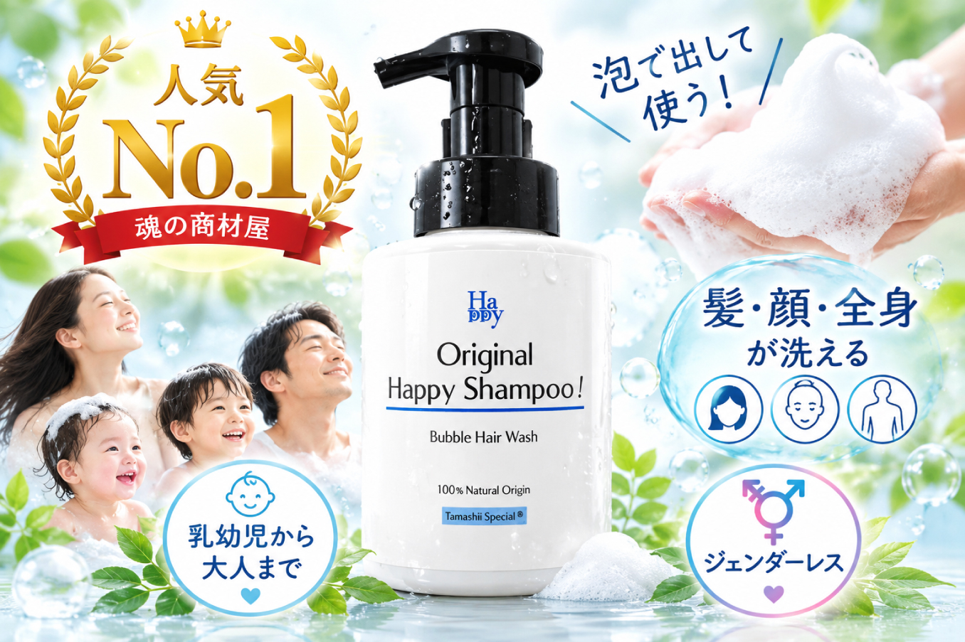 魂のハッピー泡シャンプー