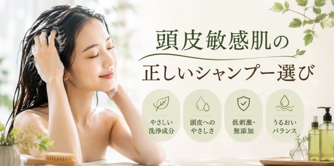 敏感頭皮＜敏感頭皮の正しいシャンプー選び方ガイド 洗浄成分とケミカル注意成分を確認 ＞