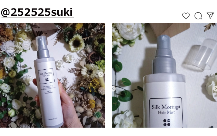 Instagramシルクモリンガヘアミスト