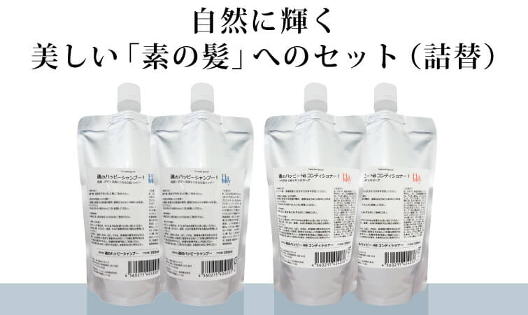自然に輝く
美しい「素の髪」へのセット（詰替）