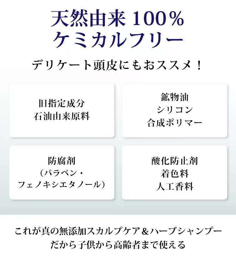 魂のハッピー泡シャンプー！天然由来100％
本当の無添加シャンプー 
だから新生児から高齢者まで使える