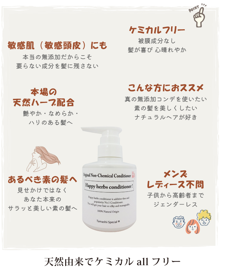 完全無添加 魂のハッピーHBコンディショナー すすぎ2秒 フルボ酸