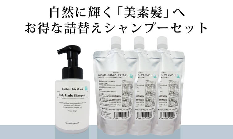 自然に輝く「美素髪」へお得な詰替えシャンプーセット