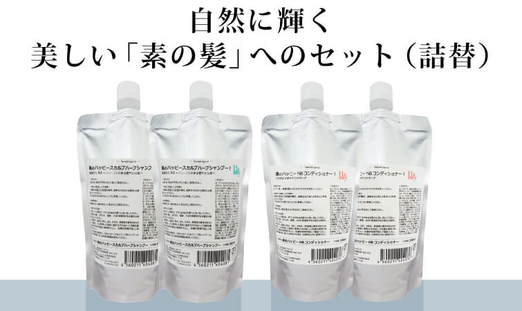 自然に輝く
美しい「素の髪」へのセット（詰替）