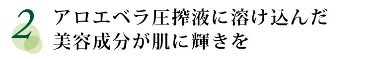 アロエベラ生葉に溶け込んだ美容成分が肌に輝きを