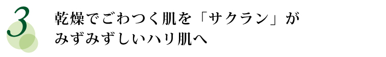 乾燥でごわつく肌を「サクラン」がみずみずしいハリ肌へ