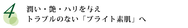 潤い・艶・ハリを与えトラブルのない若々しい素肌へ