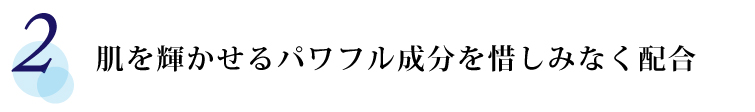 【2】 肌を輝かせるパワフル成分を惜しみなく配合