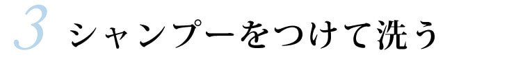 3.シャンプーをつけて洗う