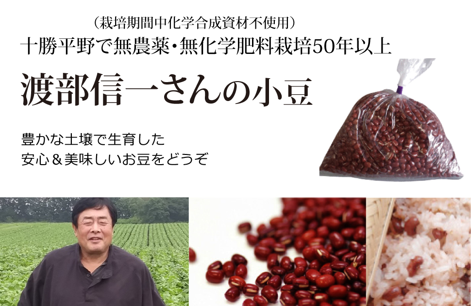 渡部信一さんの小豆10kg[正規品] 無農薬 無化学肥料栽培 北海道産