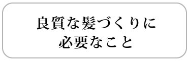 良質な髪づくりに必要なこと