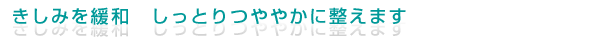 きしみを緩和 しっとりつややかに整えます