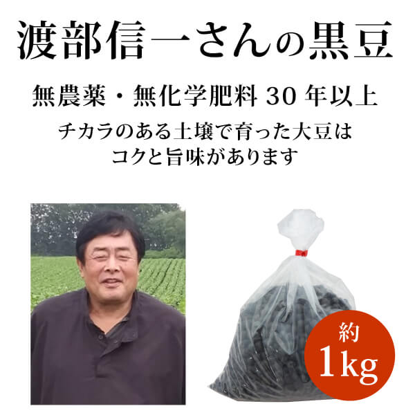 北海道で無農薬栽培30年の渡部信一さんと無農薬黒豆